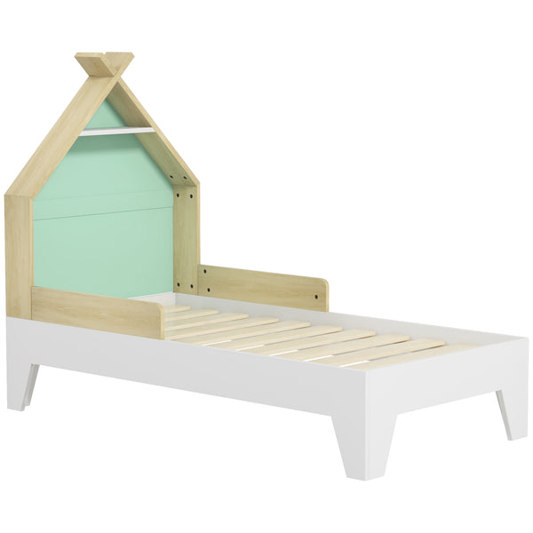 sconto Struttura Letto Singolo per Bambini 144x74x110 cm Casetta con Sponde in Legno Verde