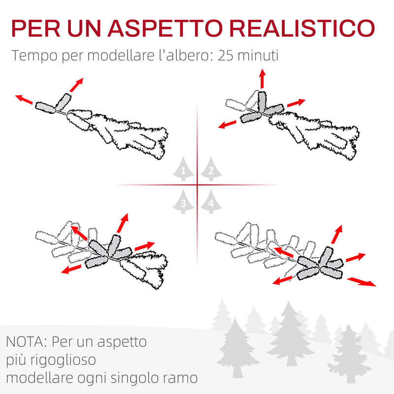 Albero di Natale Artificiale 180 cm 479 Rami Design Alto e Stretto Verde -7