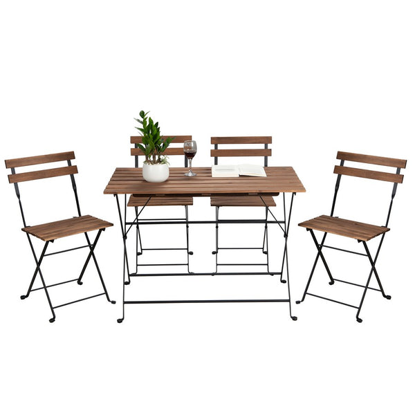 Set Tavolino e 2 Sedie Pieghevoli da Giardino Bistrot Nero online