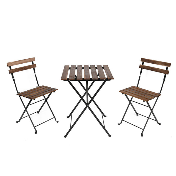 Set Tavolino e 2 Sedie Pieghevoli da Giardino Bistrot Nero online