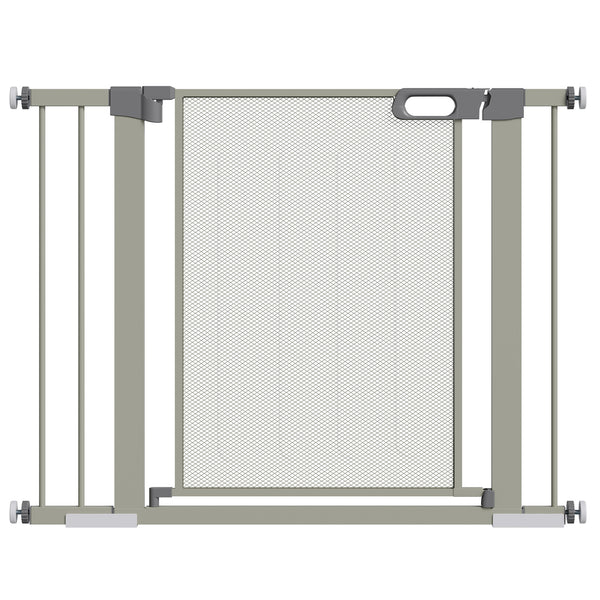 prezzo Cancelletto di Sicurezza per Cani Estensibile con Chiusura Automatica 75-103x76 cm Grigio