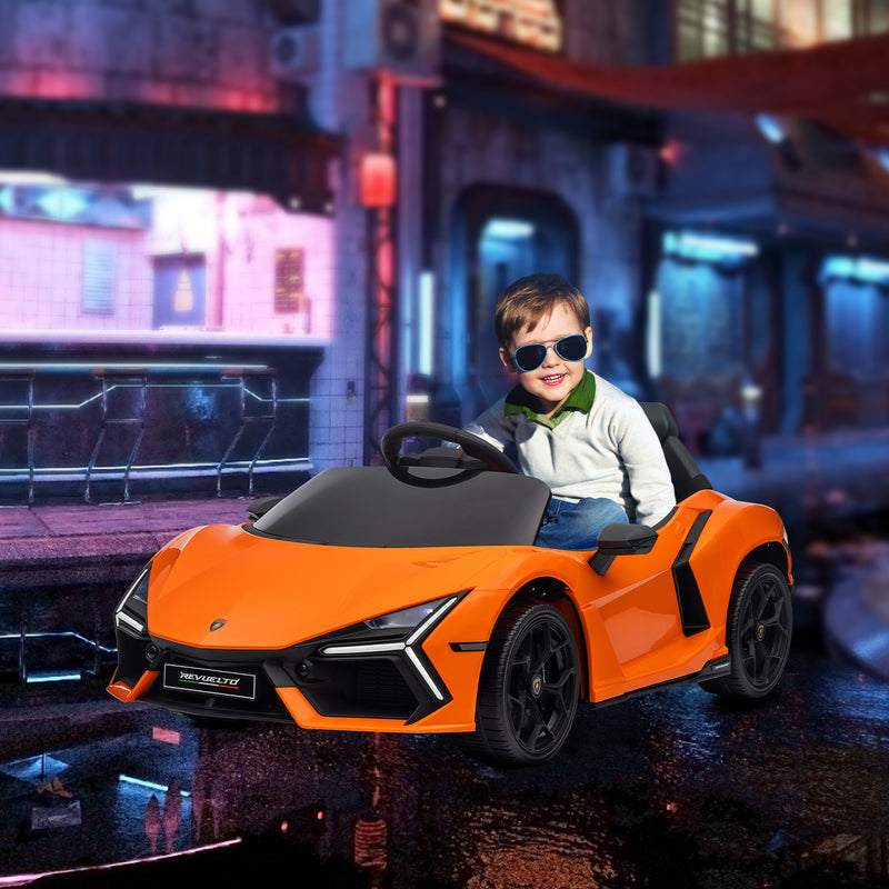 Macchina Elettrica per Bambini Licenza Lamborghini Revuelto 12V Guida Manuale e Telecomando Arancione -2