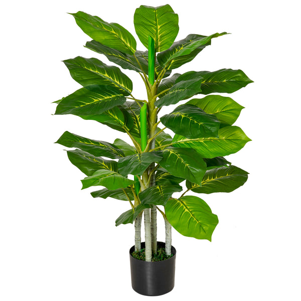 sconto Pianta Artificiale H95 cm 33 Foglie con Vaso Verde