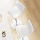 Set 2 Sgabelli da Bar con Schienale Altezza Regolabile 76,5-97,5 cm in PP Bianco-8