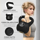 Kettlebell per Allenamento 6 kg in Plastica e Sabbia Nero  -6