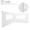 Set 2 Pareti Laterali per Gazebo 3x3 m Pieghevoli 295x200 cm in tessuto Oxford con Finestre Bianco-5