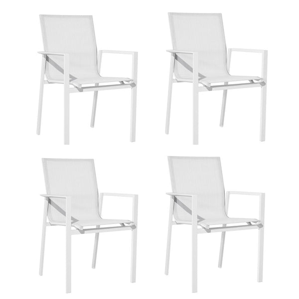 sconto Set 4 Sedie da Giardino 59,5x66x88 cm in Alluminio Selly Bianche