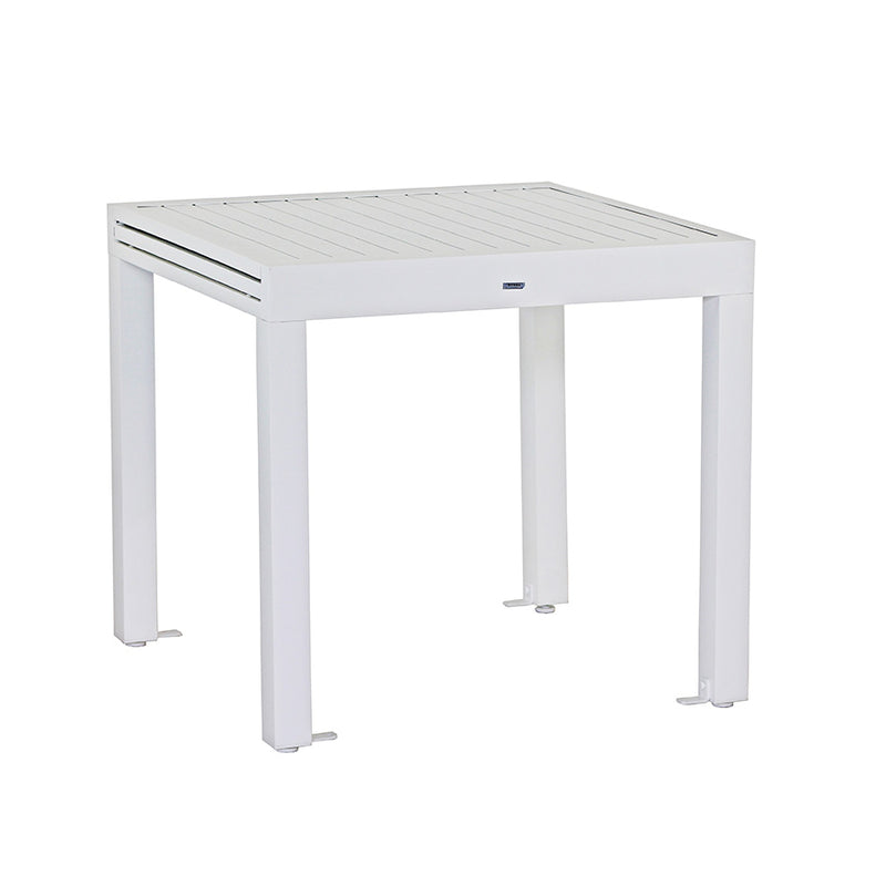 Tavolo da Giardino Allungabile 82/163x82xH75 cm in alluminio Lipari Bianco-3