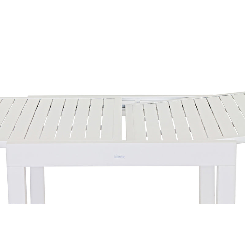 Tavolo da Giardino Allungabile 82/163x82xH75 cm in alluminio Lipari Bianco-7