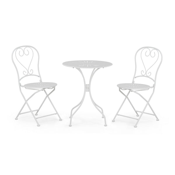 Set Tavolino e 2 Sedie Pieghevoli da Giardino Deco Bianco online