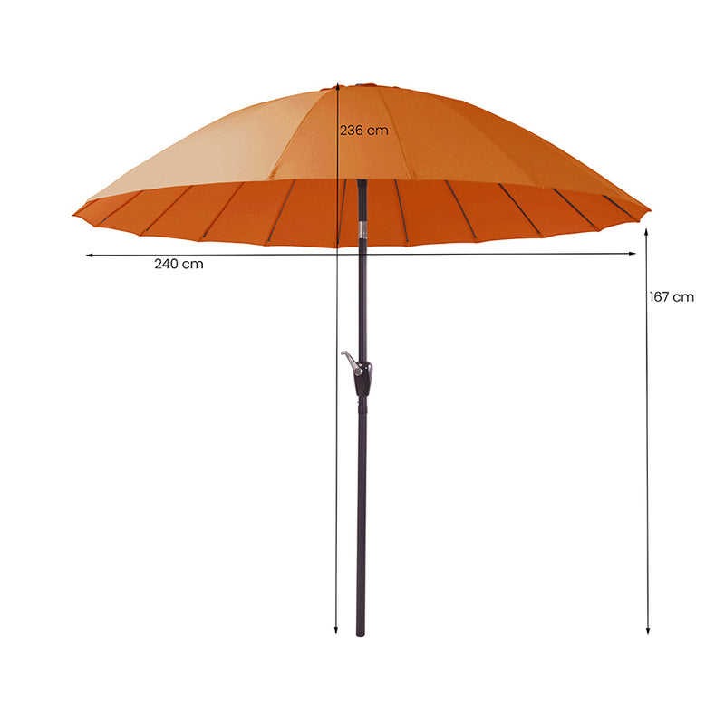 Ombrellone da Giardino Ø240xH236 cm Atlanta arancio-9