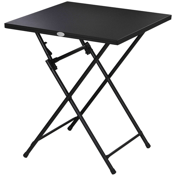 acquista Tavolino da Esterni Pieghevole con Piedini Antiscivolo 60x60x71 cm in Acciaio Nero