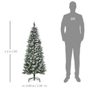 Albero di Natale Artificiale Innevato 150 cm 464 Rami e 28 Pigne Verde e Bianco -3