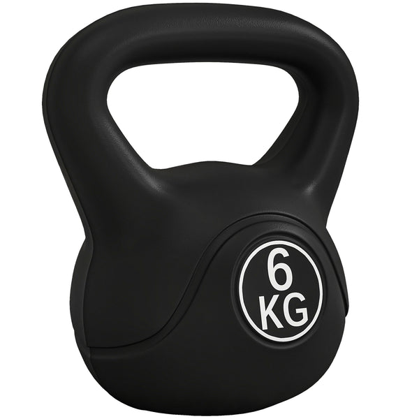 Kettlebell per Allenamento 6 kg in Plastica e Sabbia Nero online