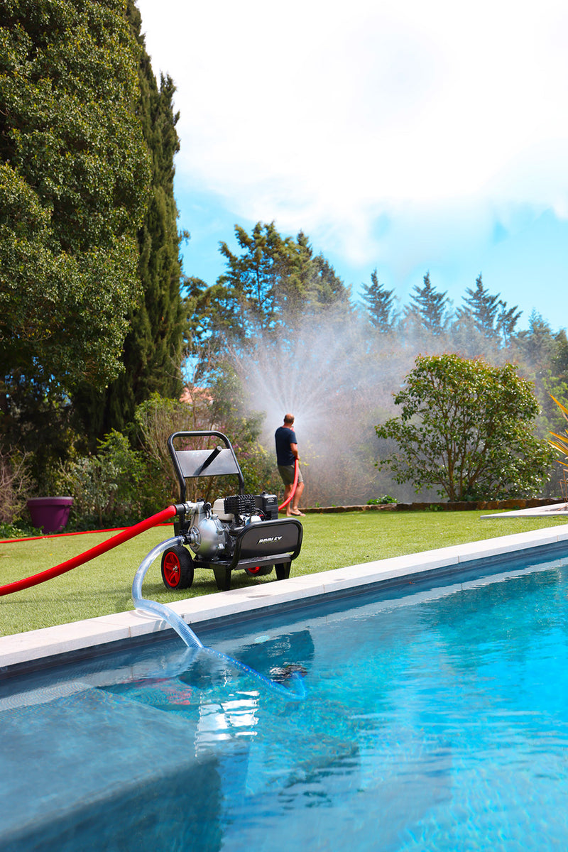 Motopompa Antincendio a Scoppio 4T Tubo 25m con Aspiratore Acqua e Carrello Pool Sam-6