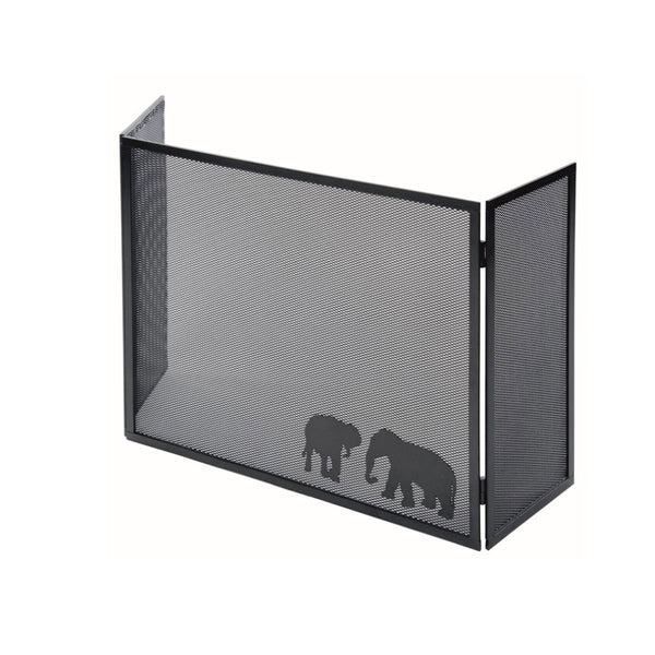 acquista Parascintille con Antine 100x50 cm Decorazione Elefante in Ferro Verniciato Grigio Martellato