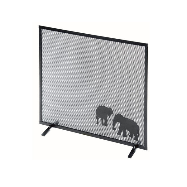 Parascintille per Camino 60x50 cm Decorazione Elefante in Ferro Verniciato Grigio Martellato online