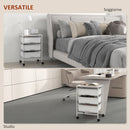 Carrello Multiuso con 3 Cestini Estraibili e Ruote 40,8x33,5x60,5 cm in Acciaio e PP Bianco-6