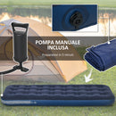 Materasso Gonfiabile Singolo con Pompa Manuale Inclusa 73x191x22 cm Blu-5