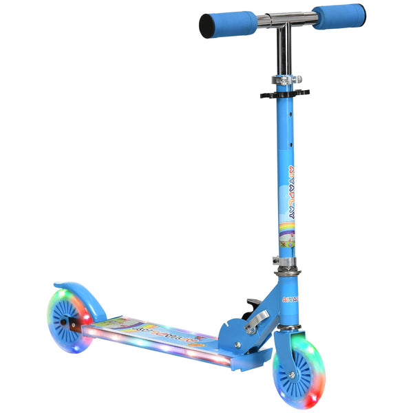 Monopattino Pieghevole per Bambini 2 Ruote Altezza Regolabile 65-78 cm Blu sconto