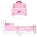 Letto per Bambini con Sponde 143x74x59 cm Fantasia Fiocco Rosa  -3