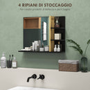 Specchiera Bagno Moderna da Parete a 4 Ripiani 45x15x58,5 cm in Legno Nero-4