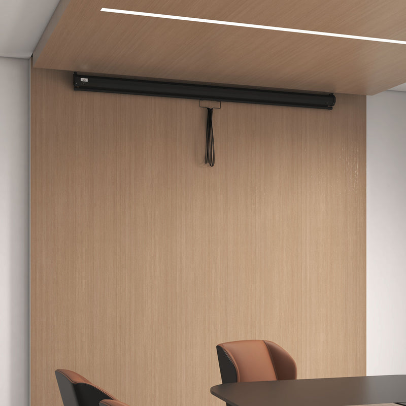 Telo Proiettore 100" Regolabile con Montaggio a Soffitto e Parete Formato 4:3 203x7,5x152 cm Bianco e Nero-8