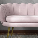 Divano 2 Posti 130x77x77 cm in Velluto Rosa  -8