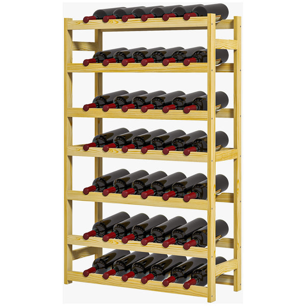 Scaffale Portabottiglie a 7 Livelli per 42 Bottiglie di Vino 63x25x102 cm Legno di Pino Naturale online