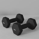 Set 2 Manubri Palestra 5 kg Pesi esagonali per Allenamento Nero-9