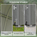 Capanno Box per Attrezzi da Giardino 120x179x165 cm Tenda in PE anti UV e Metallo Grigio chiaro-5