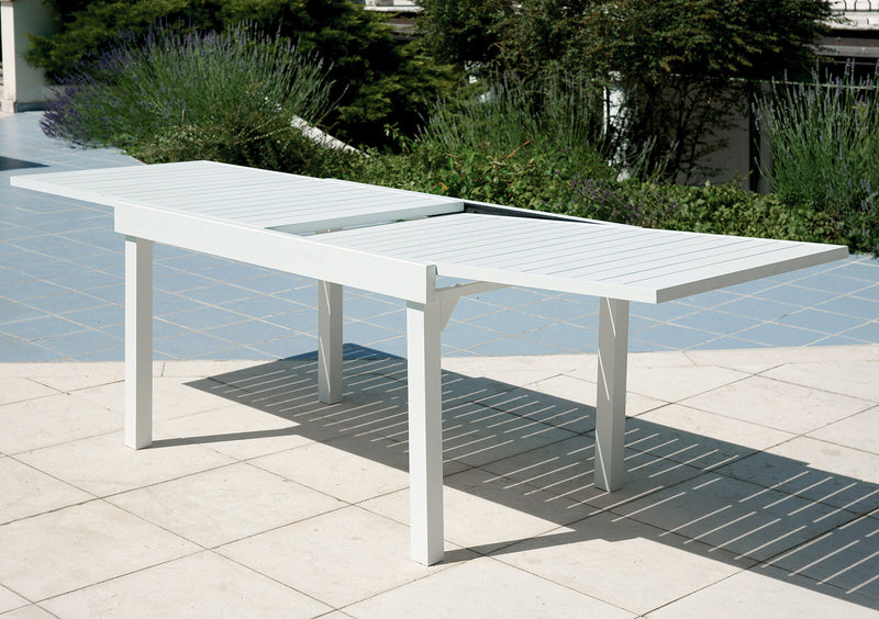 Tavolo Allungabile da Giardino 135/270x90x75 cm Montecatini in Alluminio Bianco-4