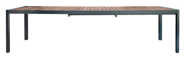 Tavolo Allungabile da Giardino 200/300x100x76 cm Lanzarote in Alluminio e Doghe in Teak Antracite online