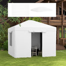 Copertura per Gazebo 3x3m con Porte a Cerniera e Finestre Bianco-2