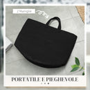 Cesto Portabiancheria Pieghevole con Manici 36L Ø38x45 cm in Cotone Naturale Nero -6