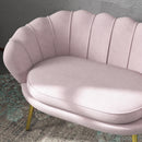 Divano 2 Posti 130x77x77 cm in Velluto Rosa  -9