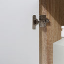 Mobile Bagno con Cassetto e Armadietto con Ripiano Regolabile Interno 32,6x30x90 cm in MDF Bianco e legno naturale-9