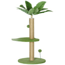 Albero Tiragraffi per Gatti Palo in Juta Piattaforme in Peluche e Palline Ø40x83 cm Verde-1