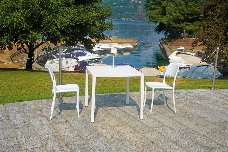 Tavolo da Giardino 70x70x75 cm Iseo in Acciaio Bianco-2