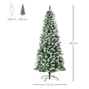 Albero di Natale Artificiale Innevato 180 cm 630 Rami e 37 Pigne Verde e Bianco -3