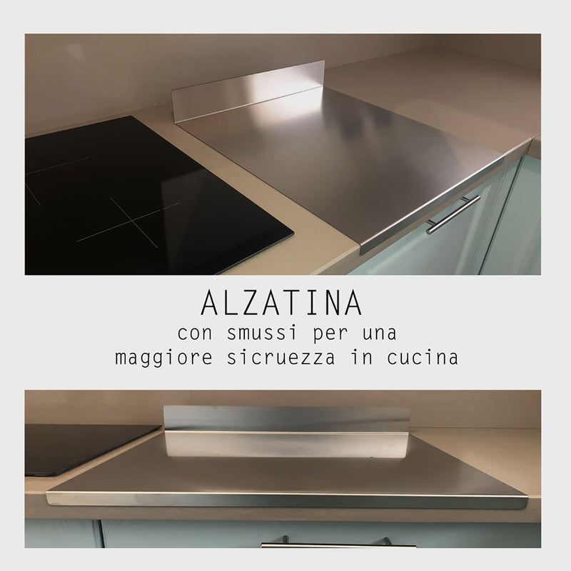 Tagliere Spianatoia per Alimenti Professionale con Alzatina 120x50 AISI 304 -3