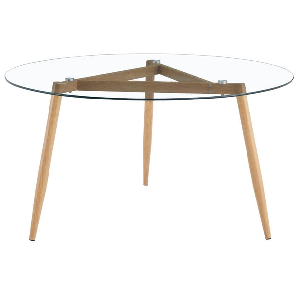 Tavolo con Top in Vetro Tondo Ø139,5x74 cm Gambe in Legno acquista