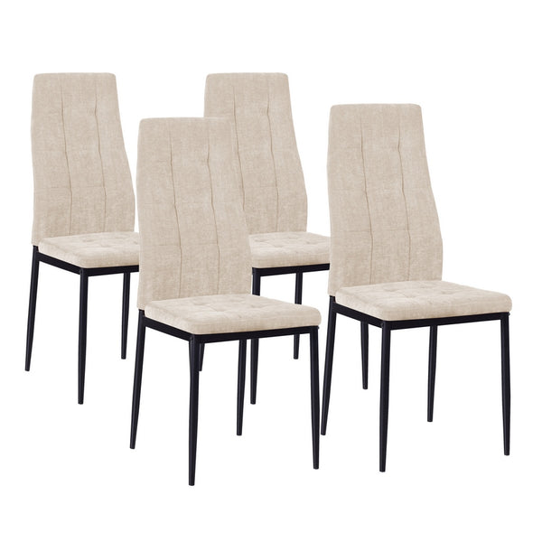 sconto Set 4 sedie da Salotto 50x44x96 cm in tessuto Milano Beige