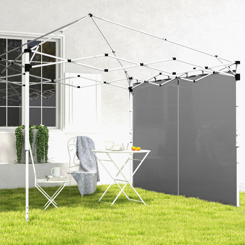 Pareti Gazebo 3x3 e 3x6 m in Tessuto Oxford Grigio con Chiusure ad Anello e a Gancio-8