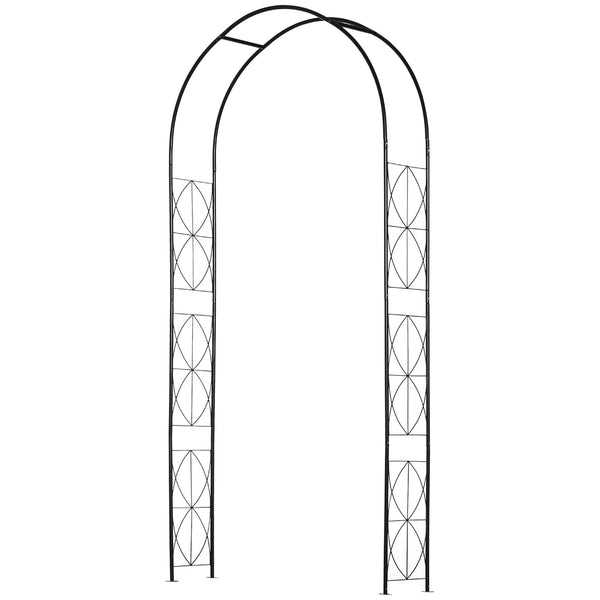 Arco per Rose e Supporto per Piante Rampicanti in Metallo 114x30x230cm Nero prezzo