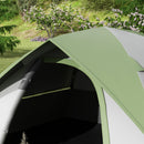 Tenda da Campeggio 2 Posti con Finestra a Rete 210x210x150 cm in Poliestere e Fibra di Vetro Grigio e Verde-8