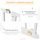 Cancelletto di Sicurezza per Animali Domestici Regolabile 75-95 cm in Acciaio e ABS Bianco -4