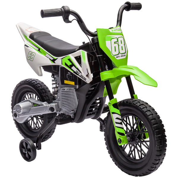 Moto Elettrica per Bambini con Rotelle e Indicatore di Carica Verde sconto