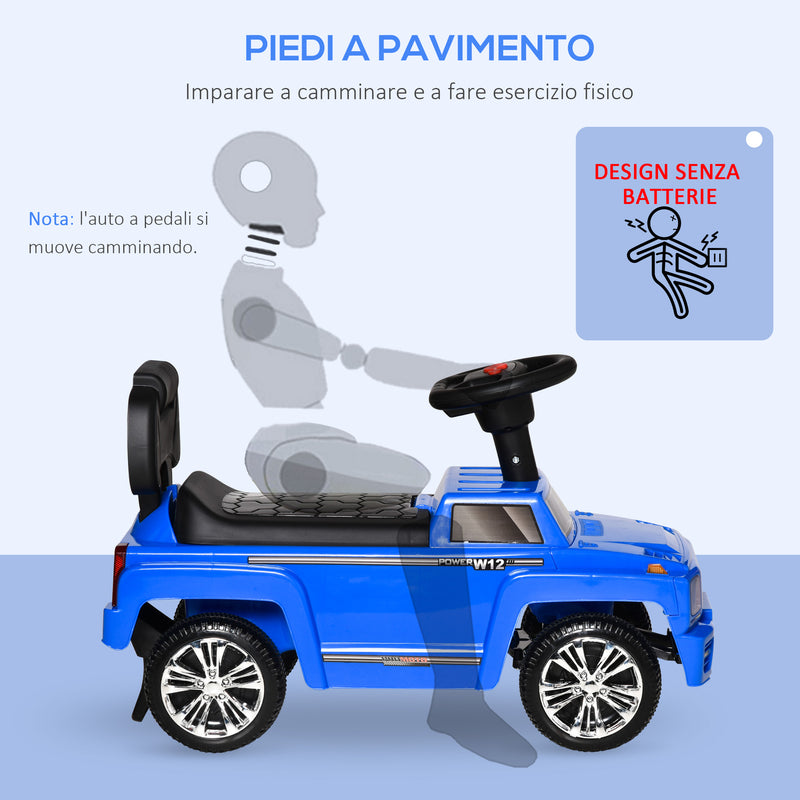 Auto Macchina Cavalcabile Fuoristrada per Bambini Clacson e Musica Blu -6