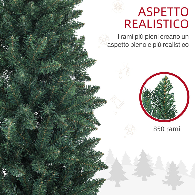 Albero di Natale Artificiale 180 cm 479 Rami Design Alto e Stretto Verde -5